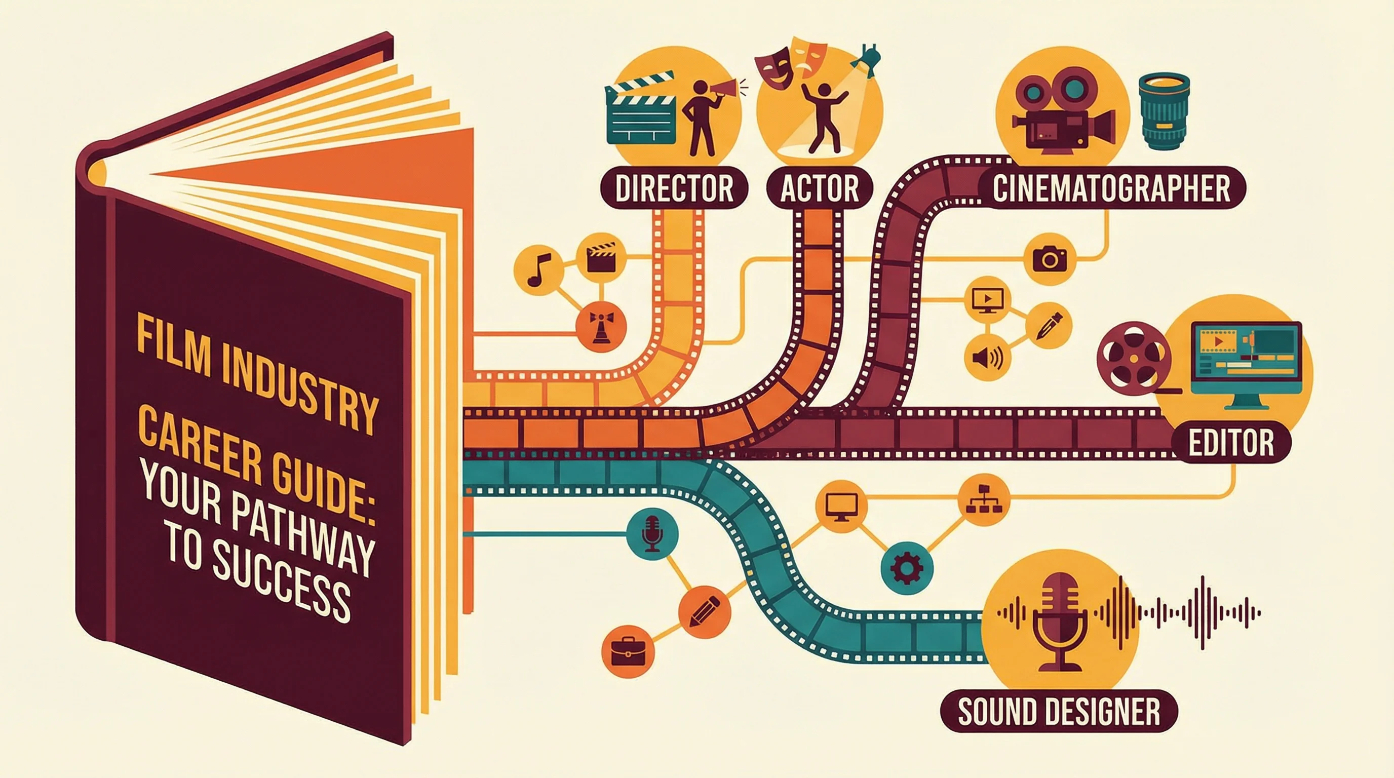 影视行业职业发展路径指南信息图